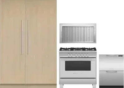 5 Piece Package Includes Refrigerator, Freezer, Range, Hood And Dishwasher